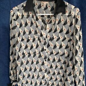 Esqualo, size 4, fun top, excellent quality. Very versatile- work / casual wear